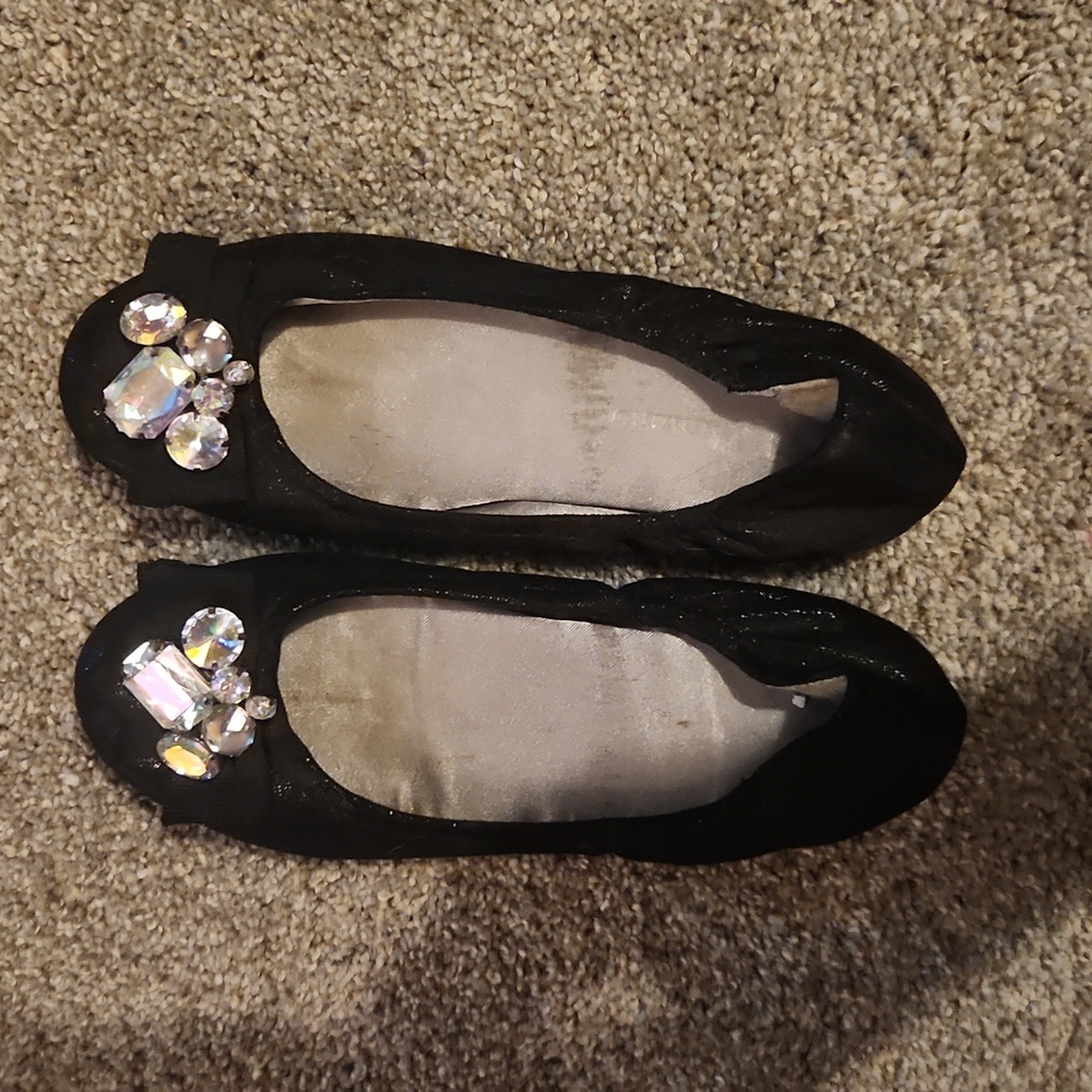 Blue Chinese Laundry Ballet Flats W Rhinestone Detail On Toe Casual Sz 6.5